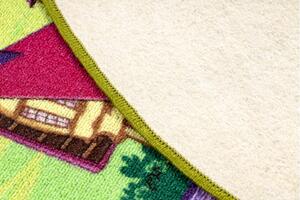 Associated Weavers Kulatý dětský koberec CANDY TOWN Město uličky barevný Rozměr: průměr 150 cm