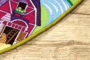 Associated Weavers Kulatý dětský koberec CANDY TOWN Město uličky barevný Rozměr: průměr 100 cm