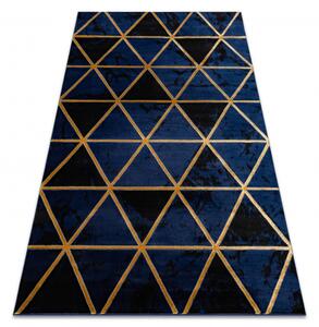 Dywany Luszczow Kusový koberec EMERALD EXCLUSIVE 1020 mramor, trojúhelníky tmavě modrý / zlato Rozměr koberce: 80 x 150 cm