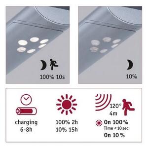 Paulmann 94261 - LED/1,2W IP44 Solární nástěnné svítidlo se senzorem ILIAS 3,7V