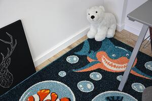Makro Abra Dětský kusový koberec PAINT G4778 - moře ryby čtvrt kulatý Rozměr: 200x200 cm