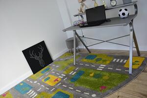 Makro Abra Dětský kusový koberec PAINT G4777 - čtvrt kulatý uličky Rozměr: 200x200 cm