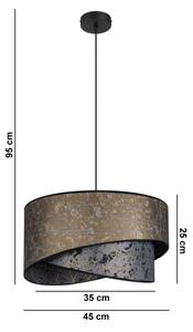 Lustr na lanku REZO 1xE27/60W/230V šedá/zlatá