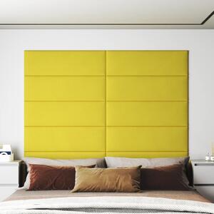 Nástěnné panely 12 ks světle žluté 90x30 cm textil 3,24 m²