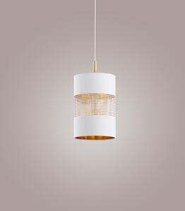 Lustr na lanku BOGART 1xE27/15W/230V bílá/zlatá