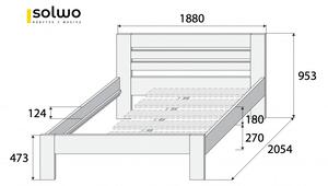 Masivní postel AMANDA - Solwo Design Dřevo a odstín oleje: BUK Cink - Olej odstín BO104, Rozměr spací plochy: 200x200