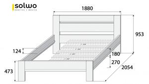 Masivní postel ANGELIKA - Solwo Design Dřevo a odstín oleje: BUK Cink - Olej odstín BO102, Rozměr spací plochy: 160x200
