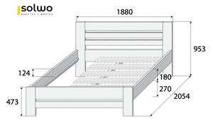Masivní postel DARA - Solwo Design Dřevo a odstín oleje: BUK Cink - Olejování přírodní, Rozměr spací plochy: 160x200