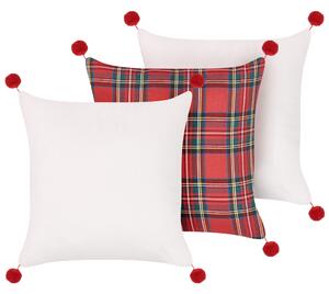 Sada 3 dekorativních polštářů JOVIA 45 x 45 cm Vícebarevná Vánoční vzor