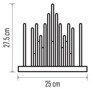 LED Vánoční svícen 20xLED/3xAA černá
