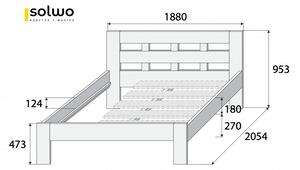 Masivní postel INA - Solwo Design Dřevo a odstín oleje: BUK Cink - Olej odstín BO106, Rozměr spací plochy: 180x200