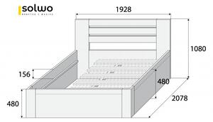Masivní postel TANGO - Solwo Design Dřevo a odstín oleje: BUK Cink - Olejování přírodní, Rozměr spací plochy: 140x200