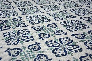 Makro Abra Kusový koberec Sisal COLOR 19246/969 Květy bílý Rozměr: 120x170 cm