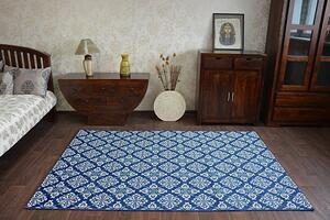 Makro Abra Kusový koberec Sisal COLOR 19246/699 Květy modrý Rozměr: 120x170 cm
