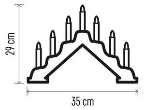 LED Vánoční svícen 7xLED/2xAA bílá