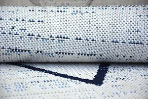 Makro Abra Kusový koberec Sisal COLOR 47272/396 bílý geometrický vzor Rozměr: 60x110 cm