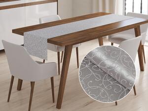 Biante Luxusní dekorační běhoun na stůl PM-013 Ornamenty - šedý 20x120 cm