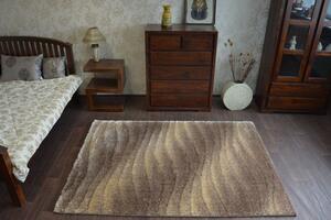 Makro Abra Kusový koberec Shaggy SPACE 3D B222 světle hnědý Rozměr: 80x150 cm