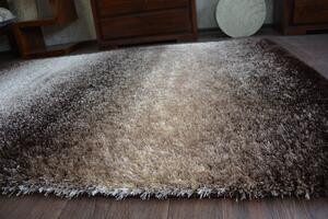 Makro Abra Kusový koberec Shaggy SPACE 3D B315 hnědý Rozměr: 80x150 cm