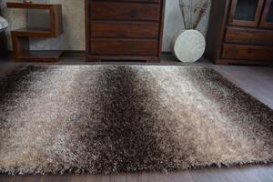Makro Abra Kusový koberec Shaggy SPACE 3D B315 hnědý Rozměr: 80x150 cm
