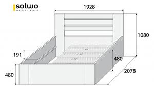 Masivní postel LONDON - Solwo Design Dřevo a odstín oleje: BUK Cink - Olej odstín BO105, Rozměr spací plochy: 200x200