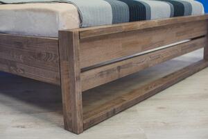 Masivní postel EDGE - Solwo Design Dřevo a odstín oleje: BUK Cink - Olej odstín BO104, Rozměr spací plochy: 200x200