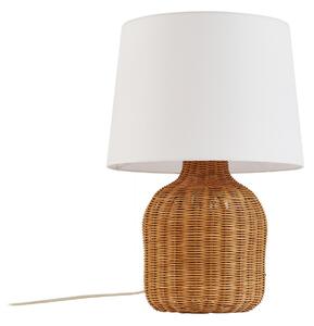 Stolní lampa Lindby, Lirenda, Dřevo, Obývací pokoj, Tkanina / Textil, Boho