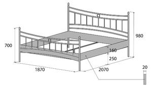 Nábytek ATIKA s.r.o. Kovová postel MARIANA 2 Povrchová úprava: na přání dle RAL, Rozměr: 140 x 200 cm