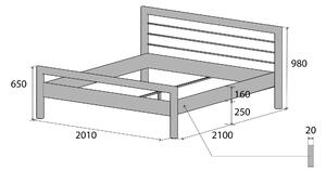 Nábytek ATIKA s.r.o. kovová postel London Povrchová úprava: stříbrná RAL 9006, Rozměr: 80 x 200 cm