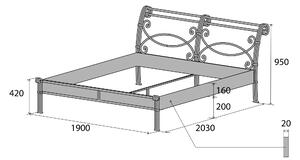 Nábytek ATIKA s.r.o. Kovová postel BELLA Povrchová úprava: stříbrná RAL 9006, Rozměr: 80 x 200 cm