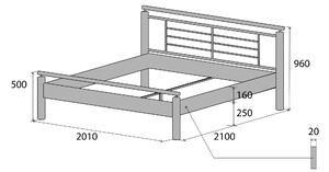 Nábytek ATIKA s.r.o. Kovová postel LUNA Povrchová úprava: bílá, Rozměr: 100 x 200 cm
