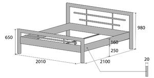 Nábytek ATIKA s.r.o. Kovová postel ROSE Povrchová úprava: černá, Rozměr: 180 x 200 cm
