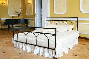 Nábytek ATIKA s.r.o. Kovová postel SASKIE Povrchová úprava: stříbrná RAL 9006, Rozměr: 100 x 200 cm