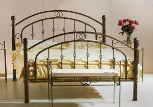Nábytek ATIKA s.r.o. Kovová postel ELIZABET Povrchová úprava: bílá, Rozměr: 200 x 200 cm