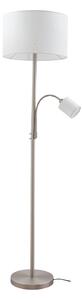 Stojací Lampa Lindby, Jaileen, Bílá, Obývací pokoj, Tkanina / Textil, Moderní