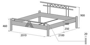 Nábytek ATIKA s.r.o. Kovová postel CHILAU Povrchová úprava: černá, Rozměr: 140 x 200 cm