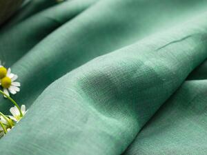 Snový svět Lněná látka zeleno-fialový melír 125 g/m2