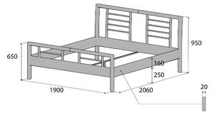 Nábytek ATIKA s.r.o. Kovová postel WIEN Povrchová úprava: stříbrná RAL 9006, Rozměr: 180 x 200 cm