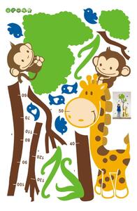 Dětská samolepka – metr na dveře nebo zeď 40x150 cm Tree and Monkey – Ambiance