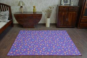 Balta Kusový dětský koberec NUMBERS fialový číslice Rozměr: 100x200 cm