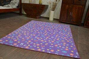 Balta Kusový dětský koberec NUMBERS fialový číslice Rozměr: 300x300 cm