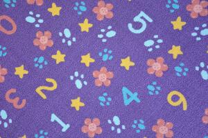 Balta Kusový dětský koberec NUMBERS fialový číslice Rozměr: 200x200 cm