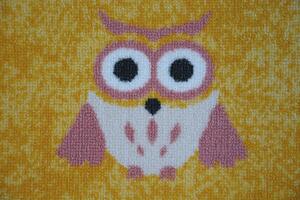 Balta Kusový dětský koberec OWLS Sovy žlutý Rozměr: 100x150 cm