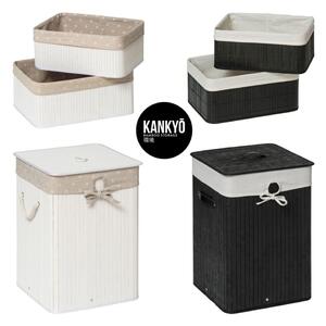 Dřevěno-látkový koš na prádlo 62 l Kankyo – Premier Housewares