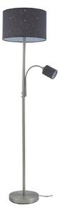 Stojací Lampa Lindby, Jaileen, Šedá, Obývací pokoj, Tkanina / Textil, Moderní