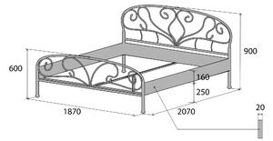 Nábytek ATIKA s.r.o. Kovová postel KLAUDIE Povrchová úprava: černá, Rozměr: 140 x 200 cm