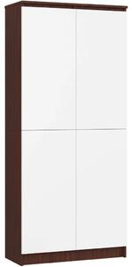 Policová skříň 80 cm VALESTRA - wenge / bílá