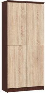 Policová skříň 80 cm VALESTRA - wenge / dub sonoma