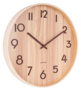 Světle hnědé nástěnné hodiny z lipového dřeva Karlsson Pure Medium, ø 40 cm