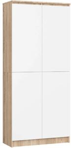 Policová skříň 80 cm VALESTRA - dub sonoma / bílá